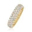 3.00 ct. t.w. Diamond Eternity Band in 18kt Gold Over Sterling