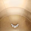 6-10mm Sterling Silver Bead Necklace with .20 ct. t.w. Diamonds