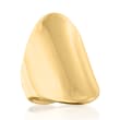 Andiamo 14kt Yellow Gold Over Resin Concave Ring