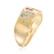 .50 ct. t.w. Multi-Gemstone Ring with Diamond Accents in 14kt Yellow Gold