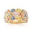 3.80 ct. t.w. Multicolored Sapphire Ring in 14kt Gold Over Sterling Silver
