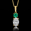 1.00 Carat Lab-Grown Diamond Pendant Necklace with .20 Carat Emerald in 14kt Yellow Gold