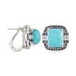 Turquoise and .70 ct. t.w. Multi-Stone Drop Earrings in Sterling Silver