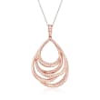 Simon G. .81 ct. t.w. Diamond Multi-Loop Teardrop Pendant Necklace in 18kt Rose Gold