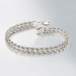 Sterling Silver Double Rope Chain Bracelet