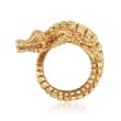 Italian 18kt Yellow Gold Textured Alligator Bypass Ring