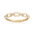 14kt Yellow Gold Link Ring with Diamond Accents