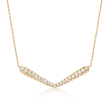 1.55 ct. t.w. Diamond V-Shape Station Necklace in 14kt Yellow Gold