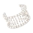 5.5-6.5mm Cultured Pearl 1.50 ct. t.w. White Topaz Bar Cuff Bracelet in Sterling Silver