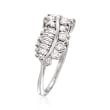 C. 1970 Vintage 1.50 ct. t.w. Diamond Curve Ring in 14kt White Gold
