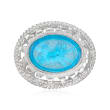Italian Aurora Chariot Blue Venetian Glass Ring in Sterling Silver