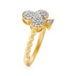 .20 ct. t.w. Diamond Club Symbol Ring in Sterling and 18kt Gold Over Sterling
