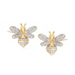 .50 ct. t.w. Diamond Bumblebee Earrings in 18kt Gold Over Sterling