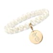 8-8.5mm Cultured Pearl Bracelet with 14kt Yellow Gold Personalized Disc Charm