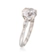 C. 1960 Vintage 2.83 ct. t.w. Diamond Three-Stone Ring in Platinum