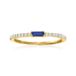 .10 Carat Sapphire and .20 ct. t.w. Diamond Ring in 14kt Yellow Gold