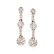 2.00 ct. t.w. Diamond Cluster Drop Earrings in 18kt White Gold