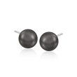Mikimoto 8-8.5mm A+ Black South Sea Pearl Earrings in 18kt White Gold