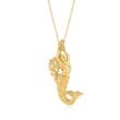 14kt Yellow Gold Mermaid Pendant Necklace