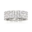 3.85 ct. t.w. Baguette and Round CZ Eternity Band in Sterling Silver