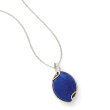 Marquise Lapis Pendant Necklace in Sterling Silver with 14kt Yellow Gold