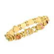 C. 1970 Vintage 1.84 ct. t.w. Multi-Gemstone Slide Charm Bracelet in 14kt Yellow Gold