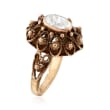 C. 1960 Vintage 1.25 Carat CZ Beaded Ring in 14kt Yellow Gold