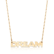 14kt Yellow Gold &quot;Dream&quot; Necklace with Diamond Accent