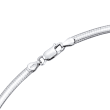 Italian 4mm Sterling Silver Domed Omega Necklace