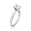 C. 2000 Vintage 1.00 Carat Princess-Cut Diamond Solitaire Engagement Ring in 14kt White Gold