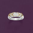.25 ct. t.w. Diamond Chevron Ring in Sterling Silver and 14kt Yellow Gold