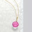 11.00 Carat Pink Topaz Pendant Necklace with Diamond Accents in 14kt Yellow Gold