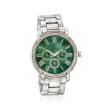 Louis Arden Women's 42mm Silvertone Watch with Swarovski Crystal - Green Dial