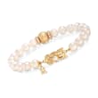 Mikimoto &quot;Everyday&quot; 7-10mm A+ Golden South Sea and White Akoya Pearl Bracelet with .40 ct. t.w. Diamonds in 18kt Yellow Gold