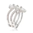 .79 ct. t.w. Diamond Triple-Row Ring in 18kt White Gold