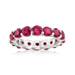 5.25 ct. t.w. Synthetic Ruby Eternity Band in Sterling Silver