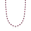 30.00 ct. t.w. Ruby Station Necklace in Sterling Silver
