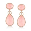 Rose Quartz Doublet Drop Earrings With .53 ct. t.w. Diamonds in 18kt Rose Gold