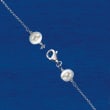 6-10mm Cultured Pearl Station Necklace in Sterling Silver