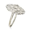 C. 1940 Vintage .80 ct. t.w. Diamond Cocktail Ring in 18kt White Gold