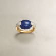 Lapis and .13 ct. t.w. Diamond Ring in 14kt Yellow Gold