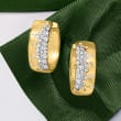 .50 ct. t.w. Scattered-Diamond Hoop Earrings in 18kt Gold Over Sterling