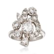 C. 1970 Vintage 1.40 ct. t.w. Diamond Floral Ring in 14kt White