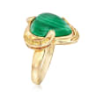 C. 1990 Vintage Malachite and .25 ct. t.w. Citrine Ring in 14kt Yellow Gold