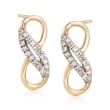 14kt Yellow Gold Infinity Symbol Drop Earrings with Diamond Accents