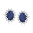2.20 ct. t.w. Sapphire and .36 ct. t.w. Diamond Earrings in 14kt White Gold