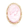C. 1970 Vintage 30x21mm Mother-Of-Pearl Cameo Ring in 14kt Yellow Gold