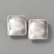 Sterling Silver Large Square Clip-On Earrings