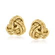 Italian 14kt Yellow Gold Love Knot Jewelry Set: Necklace and Stud Earrings