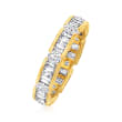 2.00 ct. t.w. Baguette and Round Diamond Eternity Band in 14kt Yellow Gold